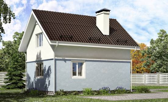 095-002-П Проект двухэтажного дома мансардный этаж, небольшой коттедж из твинблока Поронайск | Проекты домов от House Expert