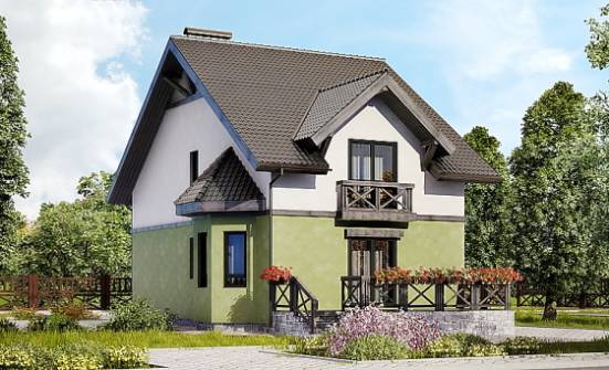 120-003-П Проект двухэтажного дома мансардой, бюджетный домик из блока Невельск | Проекты домов от House Expert