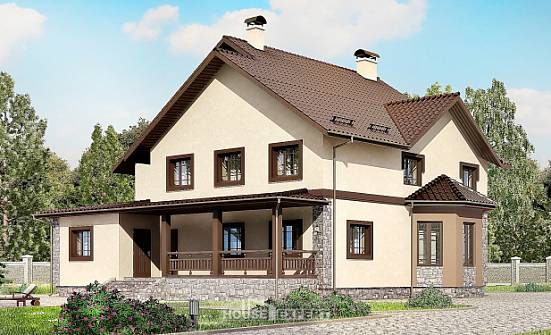 265-003-Л Проект двухэтажного дома, классический коттедж из арболита Южно-Сахалинск | Проекты домов от House Expert