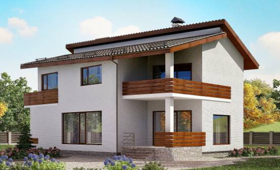 180-009-П Проект двухэтажного дома с мансардой, современный домик из кирпича Оха | Проекты домов от House Expert