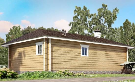 095-001-Л Проект одноэтажного дома, уютный домик из бревен Холмск | Проекты одноэтажных домов от House Expert