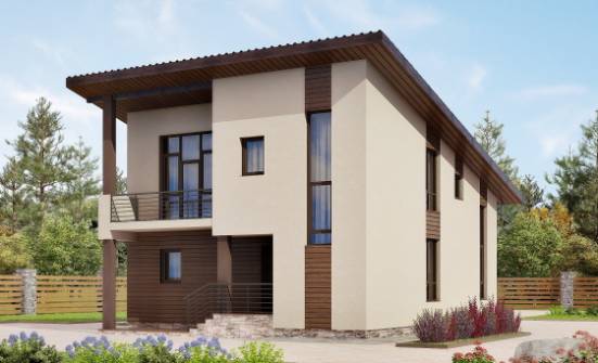 140-005-Л Проект двухэтажного дома мансардой, бюджетный домик из арболита Холмск | Проекты домов от House Expert