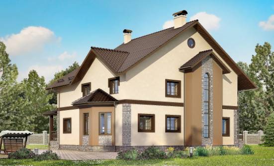 265-003-Л Проект двухэтажного дома, классический коттедж из арболита Южно-Сахалинск | Проекты домов от House Expert