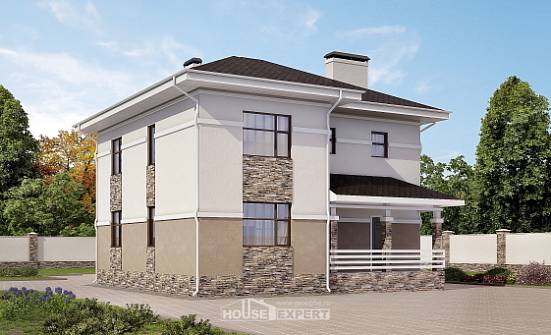 150-014-П Проект двухэтажного дома, уютный домик из бризолита Оха | Проекты домов от House Expert