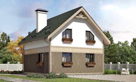 105-001-Л Проект двухэтажного дома мансардный этаж, компактный загородный дом из теплоблока Южно-Сахалинск | Проекты домов от House Expert