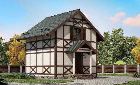 060-002-П Проект двухэтажного дома мансардой, классический загородный дом из бревен Невельск | Проекты домов от House Expert
