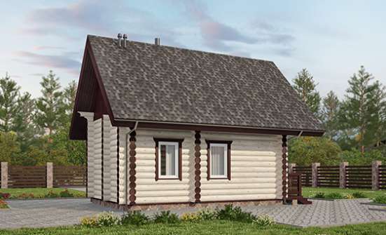 035-001-Л Проект бани из бревен Южно-Сахалинск | Проекты одноэтажных домов от House Expert