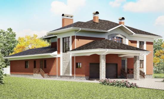 400-002-Л Проект двухэтажного дома, гараж, уютный коттедж из кирпича Невельск | Проекты домов от House Expert