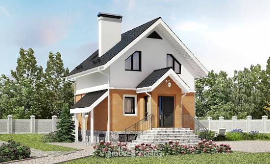 100-005-Л Проект трехэтажного дома мансардой, недорогой загородный дом из газобетона Поронайск | Проекты домов от House Expert