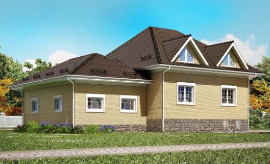 400-001-П Проект трехэтажного дома мансардный этаж, гараж, уютный домик из блока Южно-Сахалинск | Проекты домов от House Expert
