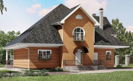 310-001-П Проект двухэтажного дома мансардой, большой дом из газобетона Южно-Сахалинск | Проекты домов от House Expert