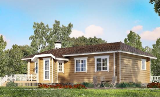 095-001-Л Проект одноэтажного дома, уютный домик из бревен Холмск | Проекты домов от House Expert