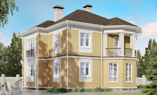 160-001-Л Проект двухэтажного дома, скромный загородный дом из блока Невельск | Проекты домов от House Expert
