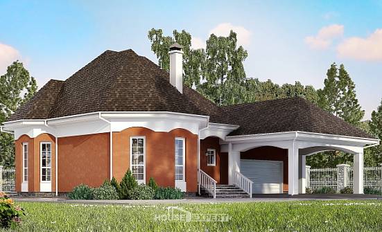 180-007-П Проект двухэтажного дома мансардой, гараж, бюджетный загородный дом из бризолита Невельск | Проекты домов от House Expert