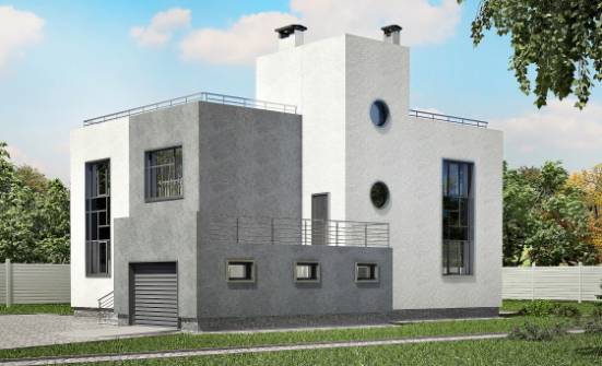 255-001-П Проект двухэтажного дома, гараж, уютный дом из керамзитобетонных блоков Поронайск | Проекты домов от House Expert
