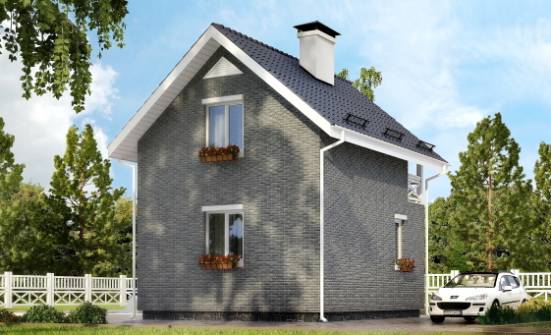 045-001-П Проект двухэтажного дома с мансардным этажом, маленький загородный дом из арболита Невельск | Проекты домов от House Expert