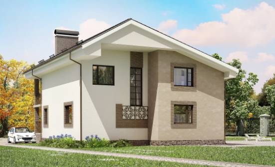 210-003-П Проект двухэтажного дома с мансардой, красивый загородный дом из блока Оха | Проекты домов от House Expert