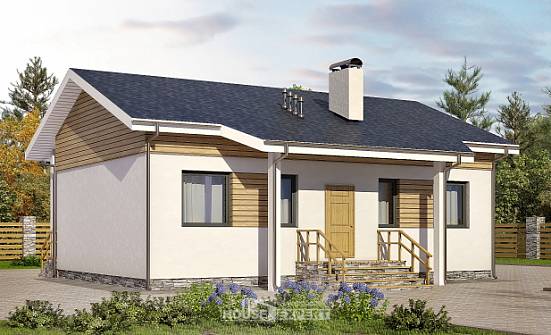 080-004-П Проект одноэтажного дома, махонький коттедж из газосиликатных блоков Оха | Проекты домов от House Expert
