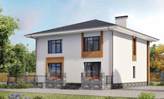 180-015-П Проект двухэтажного дома, простой коттедж из твинблока Поронайск | Проекты домов от House Expert
