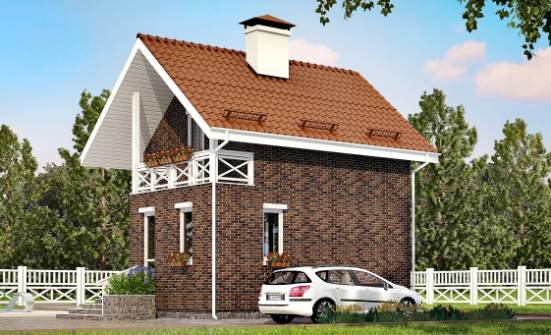 045-001-Л Проект двухэтажного дома мансардой, красивый загородный дом из поризованных блоков Невельск | Проекты домов от House Expert