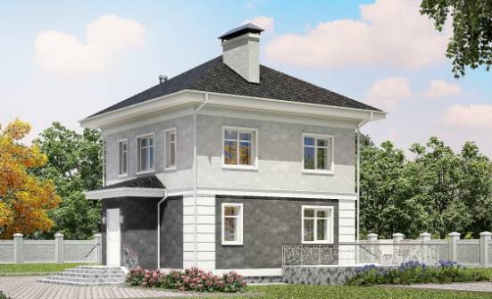 090-003-П Проект двухэтажного дома, современный домик из газобетона Оха | Проекты домов от House Expert