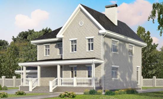 190-001-Л Проект двухэтажного дома, гараж, простой дом из кирпича Невельск | Проекты домов от House Expert