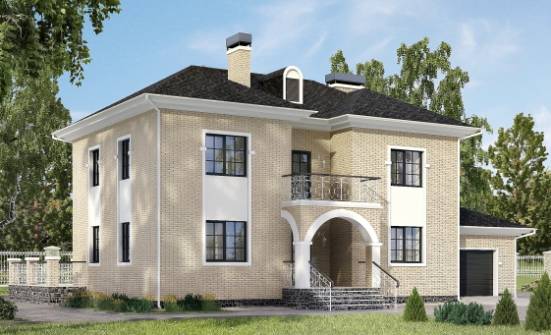 180-006-П Проект двухэтажного дома и гаражом, красивый загородный дом из кирпича Оха | Проекты домов от House Expert
