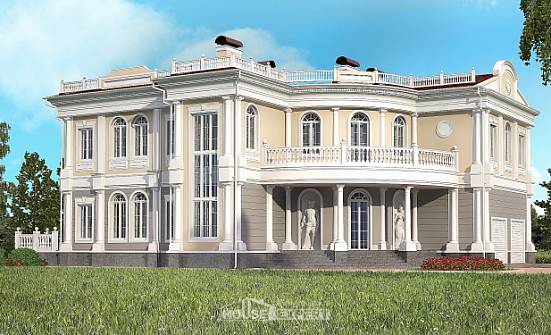 505-001-П Проект двухэтажного дома и гаражом, просторный коттедж из газобетона Невельск | Проекты домов от House Expert
