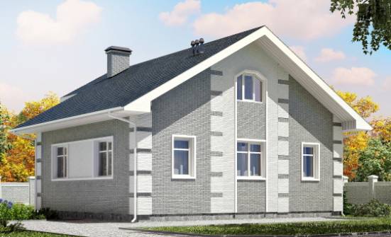 115-001-Л Проект двухэтажного дома с мансардой, небольшой коттедж из блока Оха | Проекты домов от House Expert