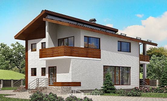 180-009-П Проект двухэтажного дома с мансардой, современный домик из кирпича Оха | Проекты домов от House Expert