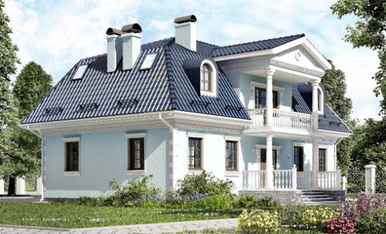 210-004-Л Проект двухэтажного дома мансардный этаж, красивый домик из блока Поронайск | Проекты домов от House Expert