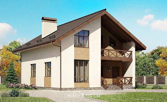 170-002-П Проект двухэтажного дома с мансардой, современный дом из арболита Оха | Проекты домов от House Expert