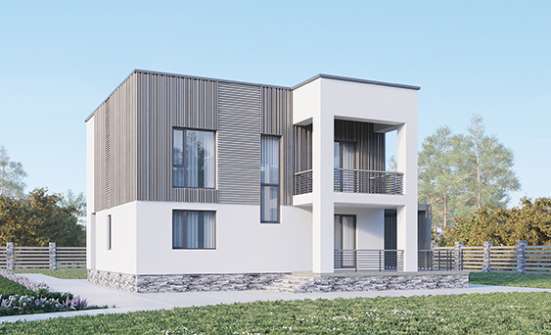 150-017-П Проект двухэтажного дома, современный загородный дом из блока Холмск | Проекты домов от House Expert