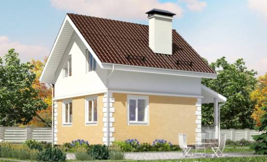 070-002-П Проект двухэтажного дома мансардой, современный дом из газобетона Невельск | Проекты домов от House Expert