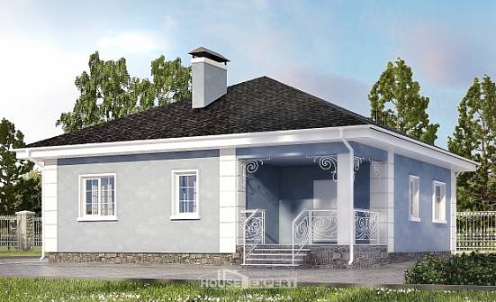 100-001-П Проект одноэтажного дома, уютный загородный дом из поризованных блоков Поронайск | Проекты домов от House Expert