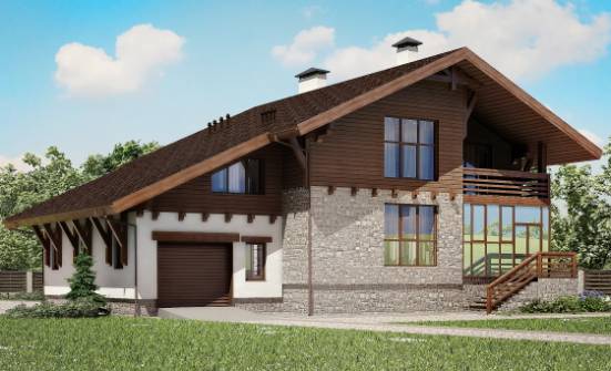 420-001-П Проект трехэтажного дома мансардой и гаражом, просторный дом из кирпича Южно-Сахалинск | Проекты домов от House Expert