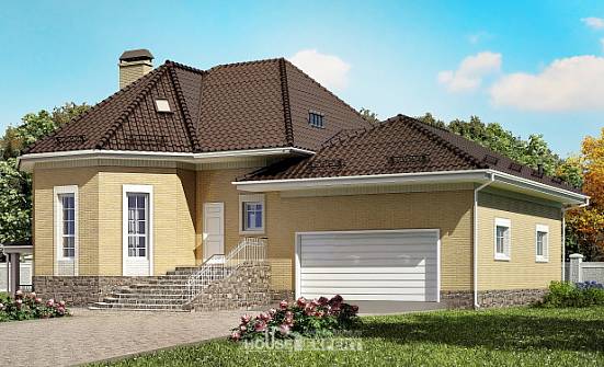 400-001-П Проект трехэтажного дома мансардный этаж, гараж, уютный домик из блока Южно-Сахалинск | Проекты домов от House Expert