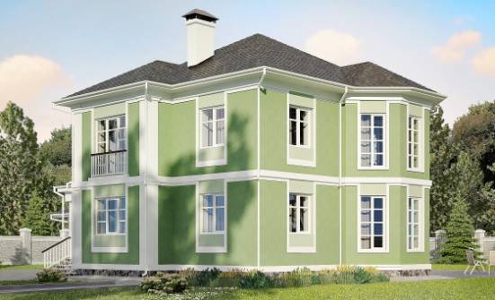 170-001-Л Проект двухэтажного дома и гаражом, уютный коттедж из теплоблока Холмск | Проекты домов от House Expert