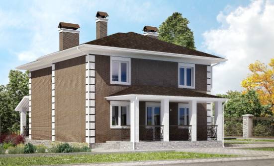 185-002-П Проект двухэтажного дома, красивый загородный дом из керамзитобетонных блоков Южно-Сахалинск | Проекты домов от House Expert