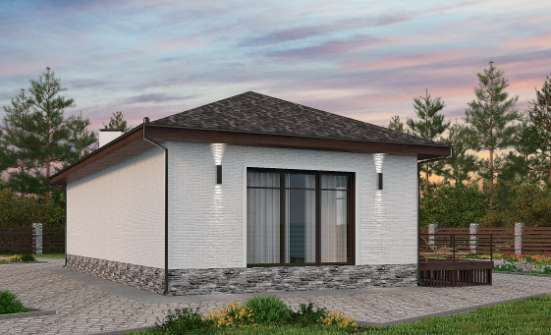 145-001-Л Проект бани из блока Невельск | Проекты одноэтажных домов от House Expert