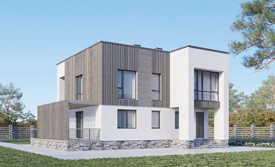 150-017-П Проект двухэтажного дома, современный загородный дом из блока Холмск | Проекты домов от House Expert