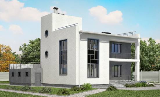 255-001-П Проект двухэтажного дома, гараж, уютный дом из керамзитобетонных блоков Поронайск | Проекты домов от House Expert