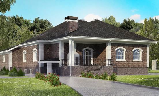 490-001-П Проект трехэтажного дома с мансардным этажом и гаражом, большой дом из кирпича Поронайск | Проекты домов от House Expert