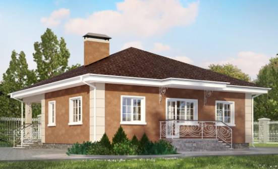 100-001-Л Проект одноэтажного дома, бюджетный дом из бризолита Невельск | Проекты домов от House Expert