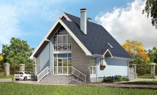 170-003-П Проект двухэтажного дома с мансардным этажом, уютный домик из теплоблока Оха | Проекты домов от House Expert