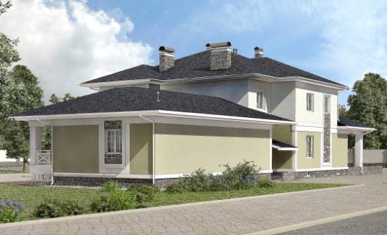 620-001-Л Проект трехэтажного дома и гаражом, современный загородный дом из бризолита Холмск | Проекты домов от House Expert