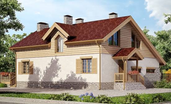 165-002-П Проект двухэтажного дома мансардой, гараж, простой загородный дом из газобетона Оха | Проекты домов от House Expert
