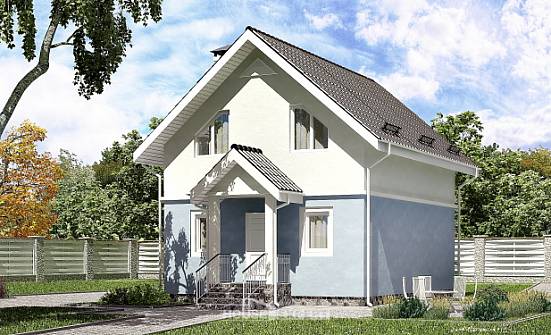 095-002-П Проект двухэтажного дома мансардный этаж, небольшой коттедж из твинблока Поронайск | Проекты домов от House Expert