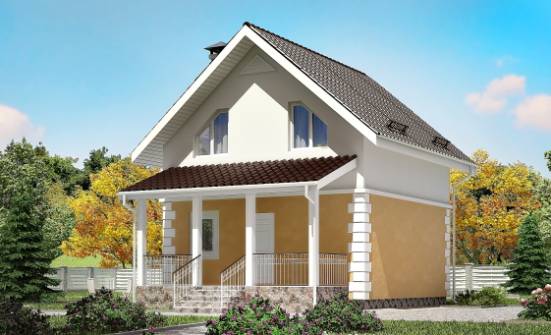 070-002-П Проект двухэтажного дома мансардой, современный дом из газобетона Невельск | Проекты домов от House Expert