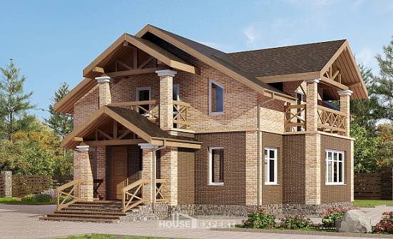 160-014-П Проект двухэтажного дома, скромный загородный дом из газосиликатных блоков Холмск | Проекты домов от House Expert